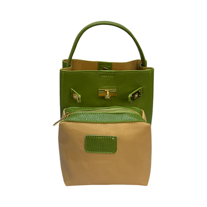 Small Leather Tote Bag Made in Italy