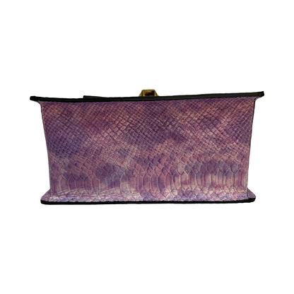 Top Handle Small Tote Leather Bag Python Effect Made in Italy