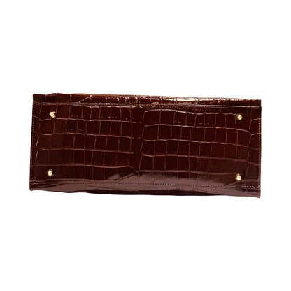 Made in Italy Luxury Croc-Embossed Structured Large Tote Bags