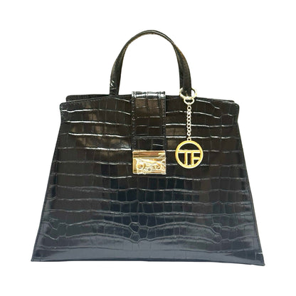 Made in Italy Luxury Croc-Embossed Structured Large Tote Bags
