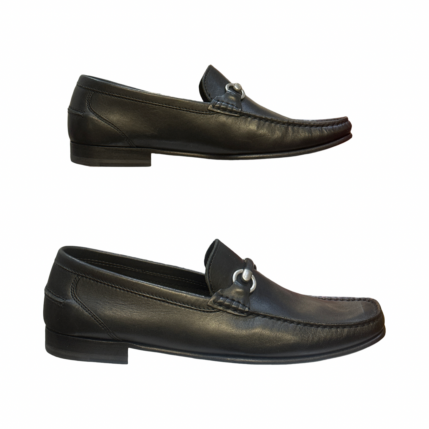 Men’s Black Italian Leather Horsebit Loafers