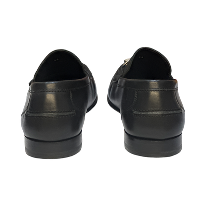 Men’s Black Italian Leather Horsebit Loafers