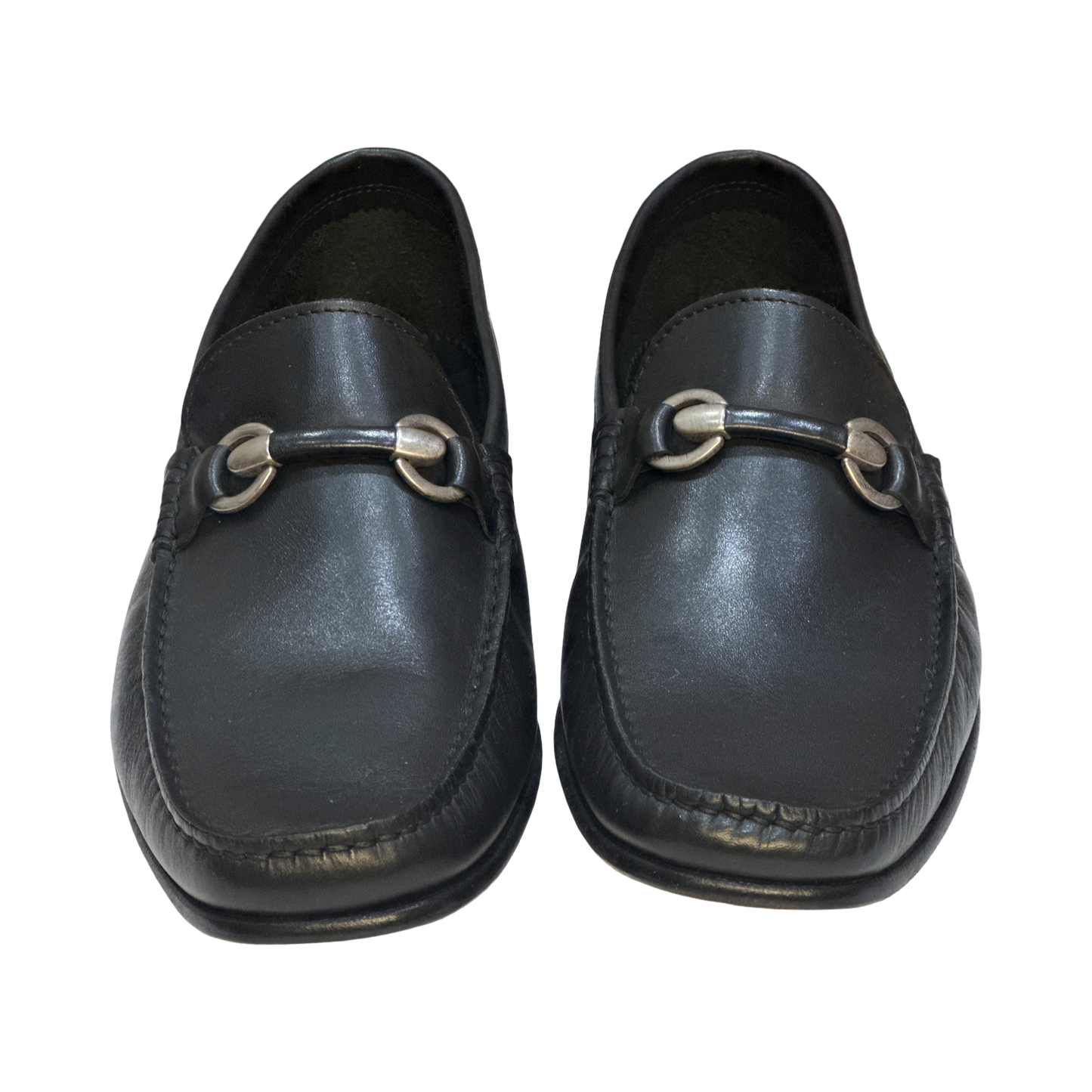 Men’s Black Italian Leather Horsebit Loafers