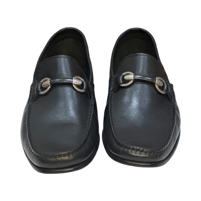 Men’s Black Italian Leather Horsebit Loafers