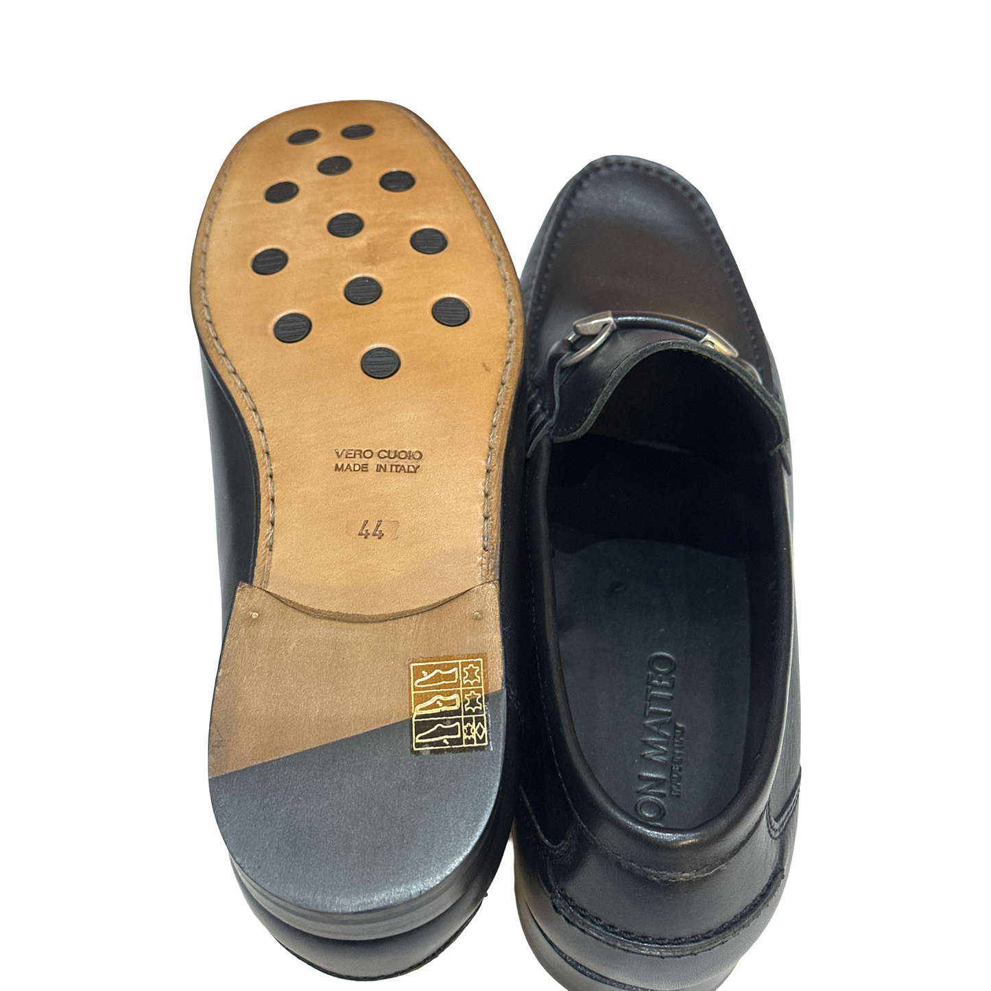Men’s Black Italian Leather Horsebit Loafers