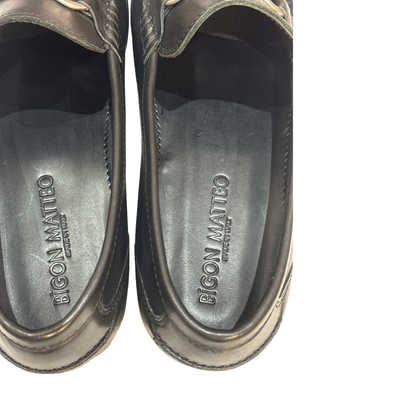 Men’s Black Italian Leather Horsebit Loafers