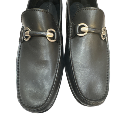 Men’s Black Italian Leather Horsebit Loafers