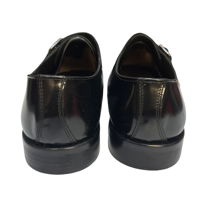 Men’s Blue Shoes Slip On Double Monk Strap Buckle Made in Italy