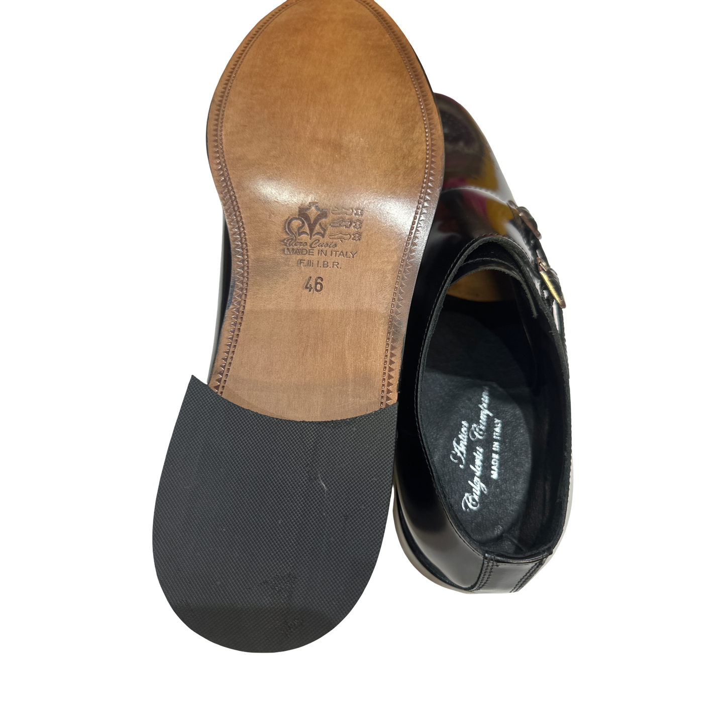 Men’s Blue Shoes Slip On Double Monk Strap Buckle Made in Italy
