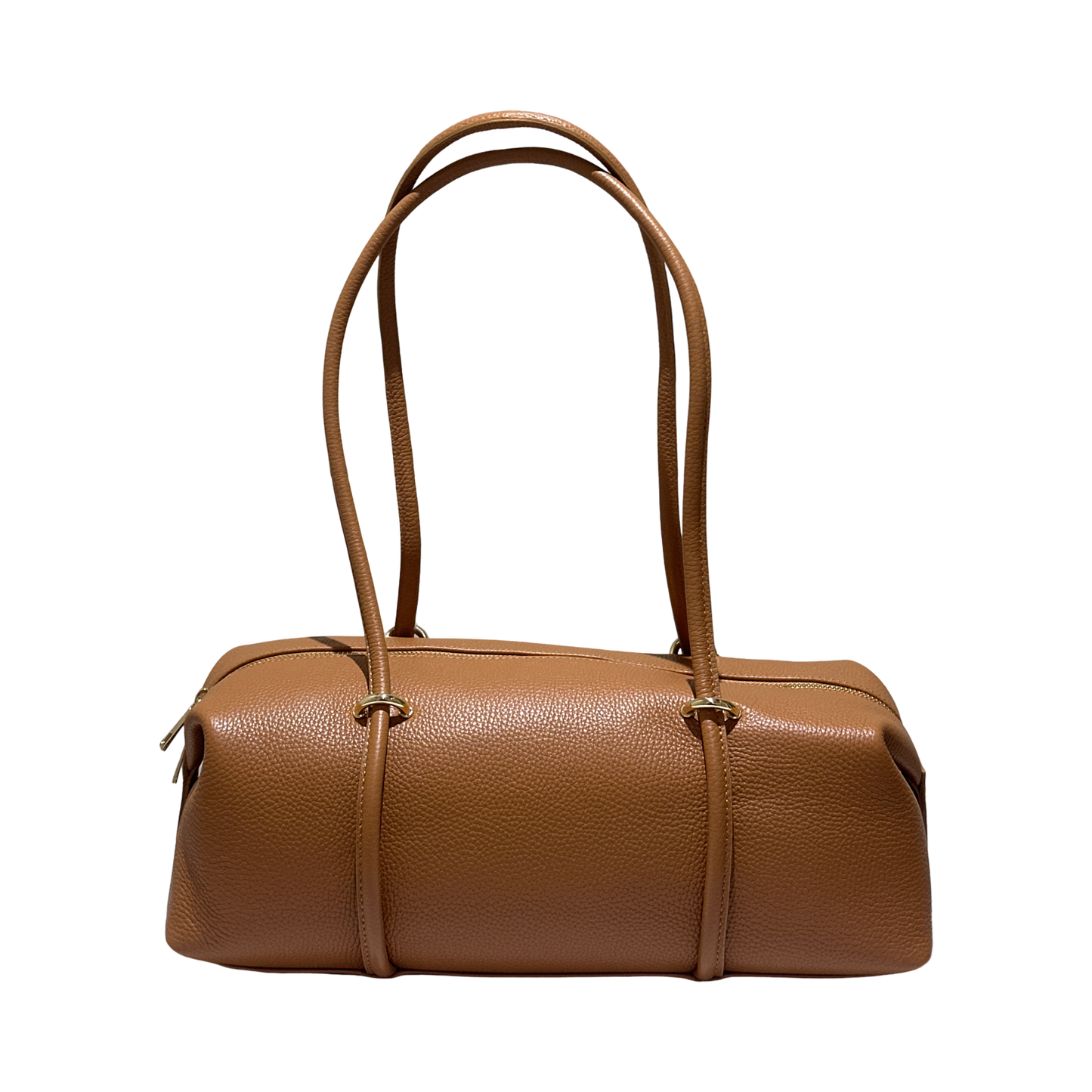 Barrel Shaped Oversized Leather Shoulder Bag