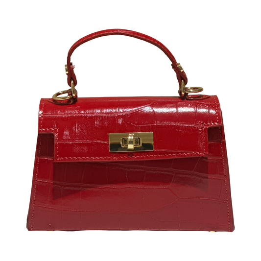 Teefamm Croc-Embossed Small Leather Tote Bag - Shoulder Bag for Women