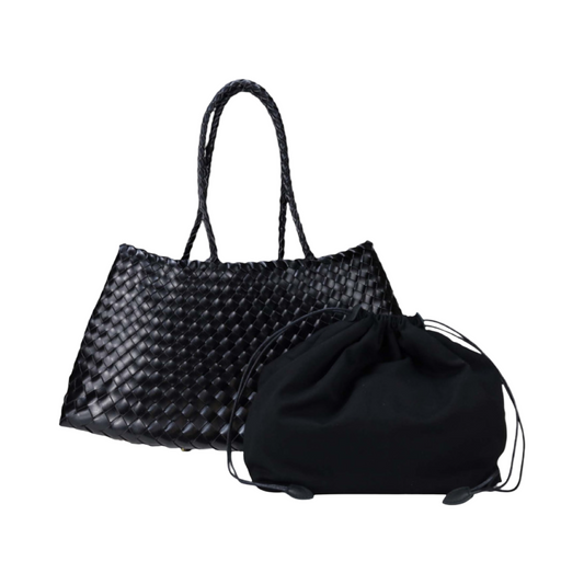 Woven Oversized Leather Shoulder Bag