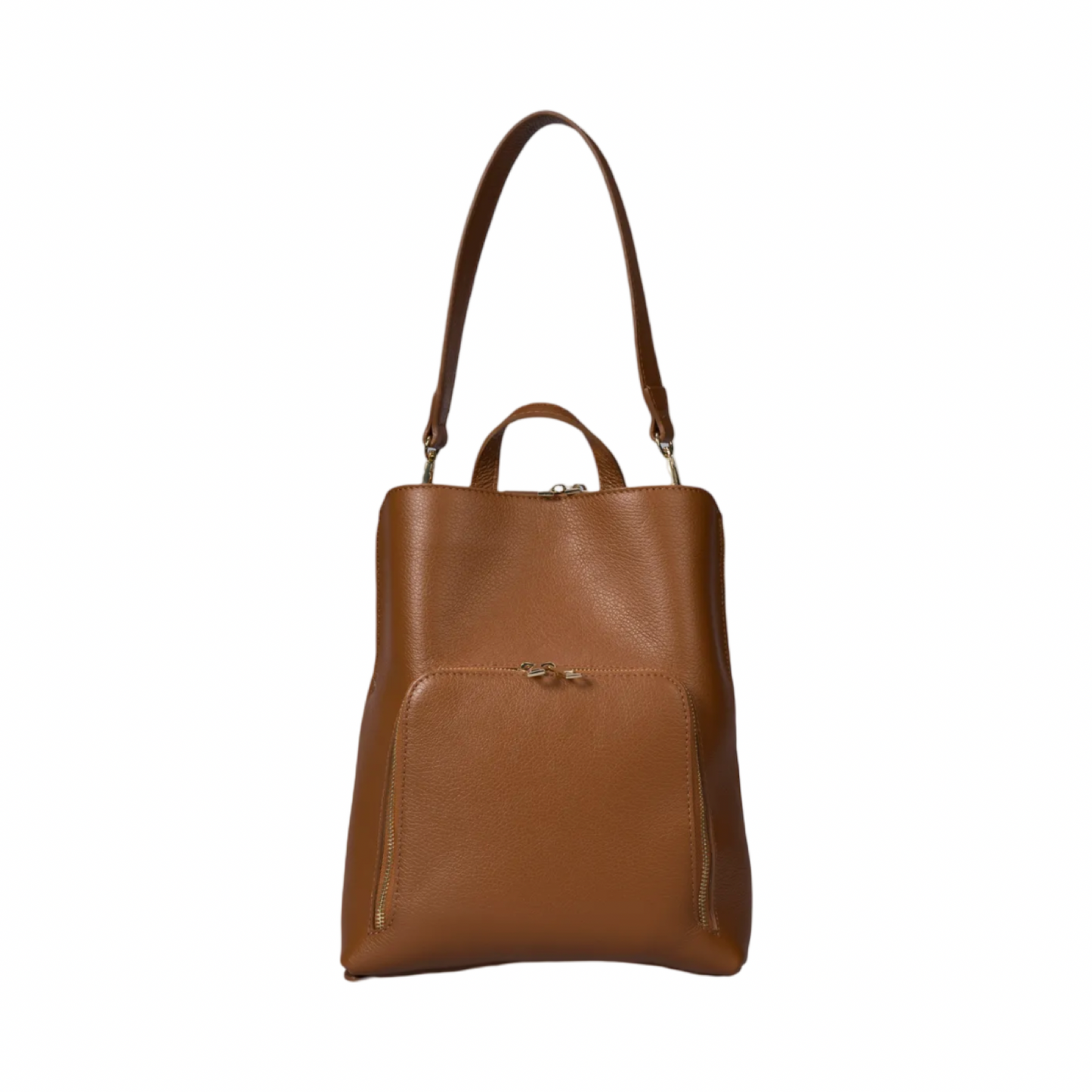 Made in Italy Convertible Leather Backpack Bag with Detachable Shoulder Strap