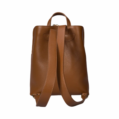 Made in Italy Convertible Leather Backpack Bag with Detachable Shoulder Strap