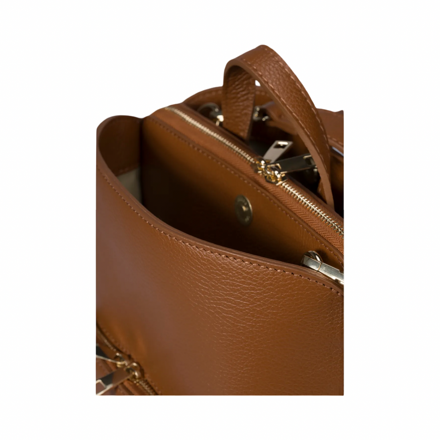 Made in Italy Convertible Leather Backpack Bag with Detachable Shoulder Strap
