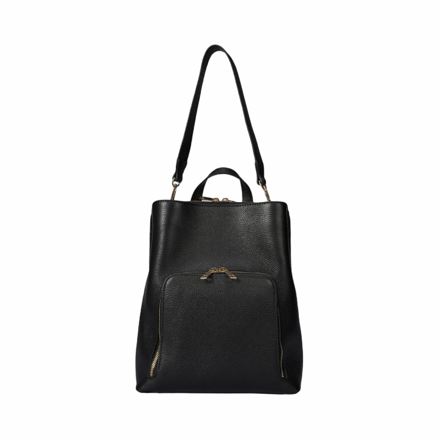Made in Italy Convertible Leather Backpack Bag with Detachable Shoulder Strap