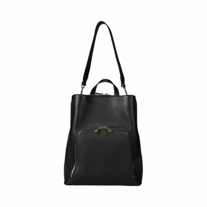 Made in Italy Convertible Leather Backpack Bag with Detachable Shoulder Strap