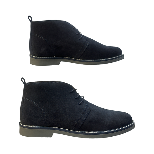 Blue Suede Lace Up Desert Boots
