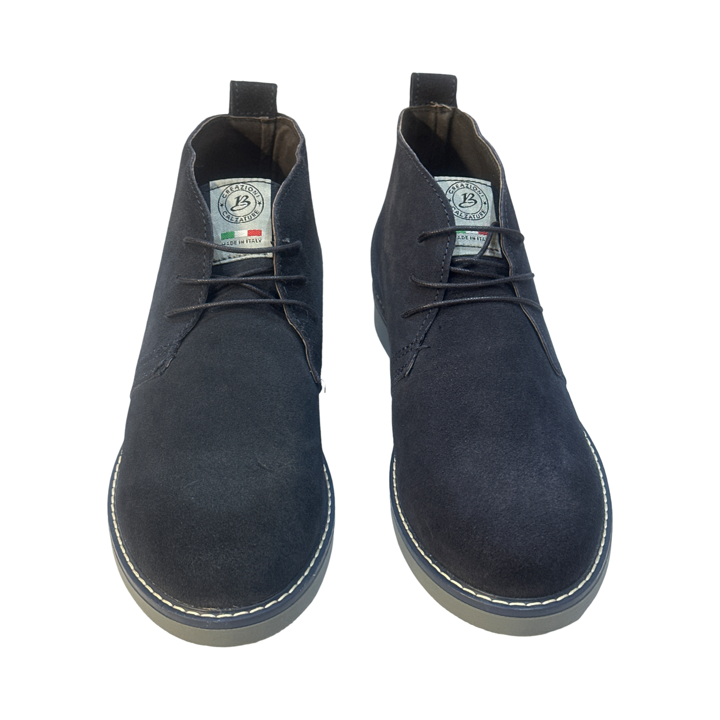Blue Suede Lace Up Desert Boots