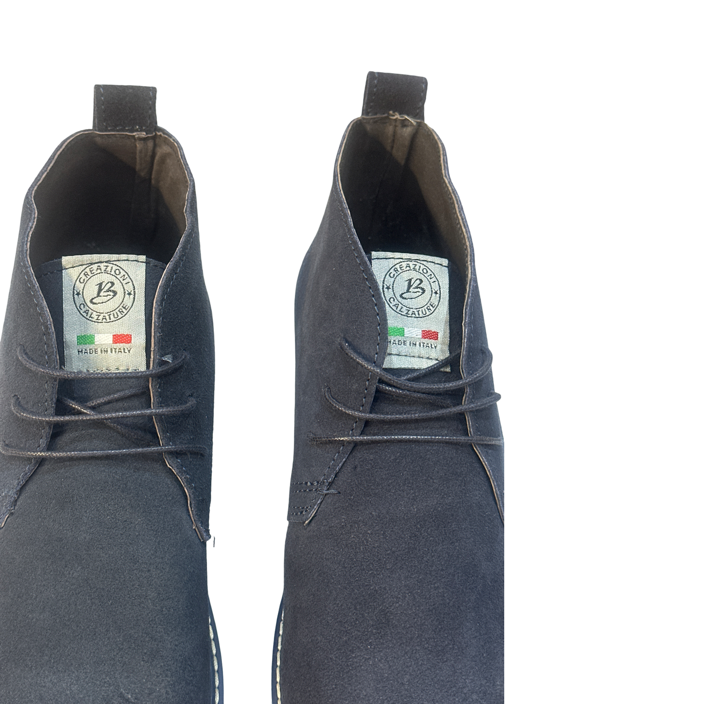 Blue Suede Lace Up Desert Boots