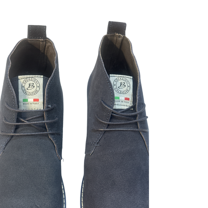 Blue Suede Lace Up Desert Boots