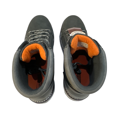 Men’s Rugged Lace Up Ankle Boots Durable Outdoor & Casual Comfort Boots – Black-Grey