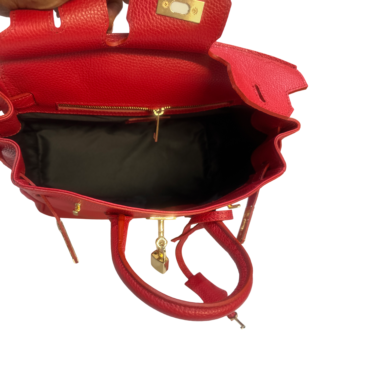 Made in Italy Padlock Leather Tote Bag