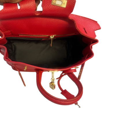 Made in Italy Padlock Leather Tote Bag