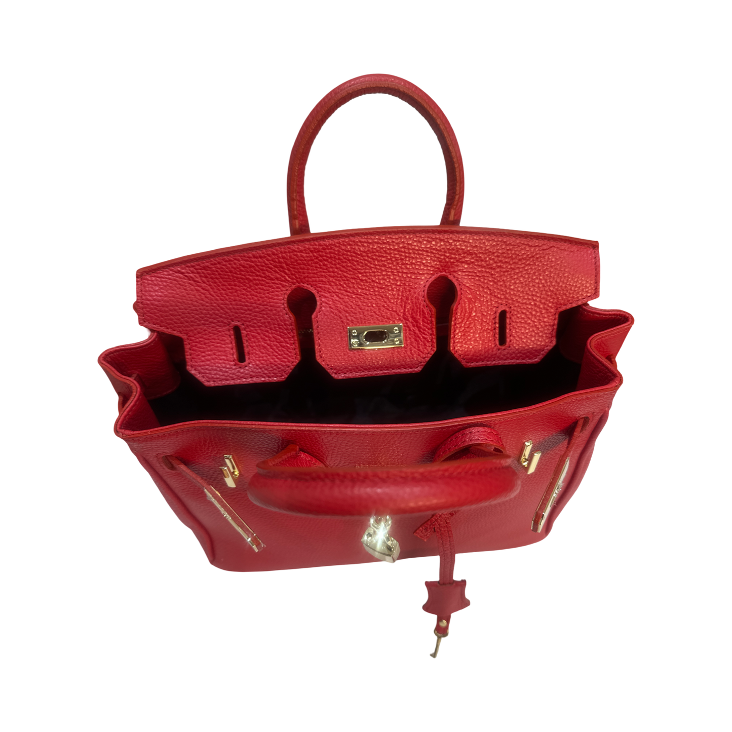 Made in Italy Padlock Leather Tote Bag