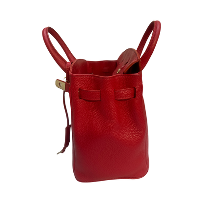 Made in Italy Padlock Leather Tote Bag