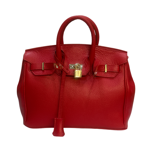 Made in Italy Padlock Leather Tote Bag