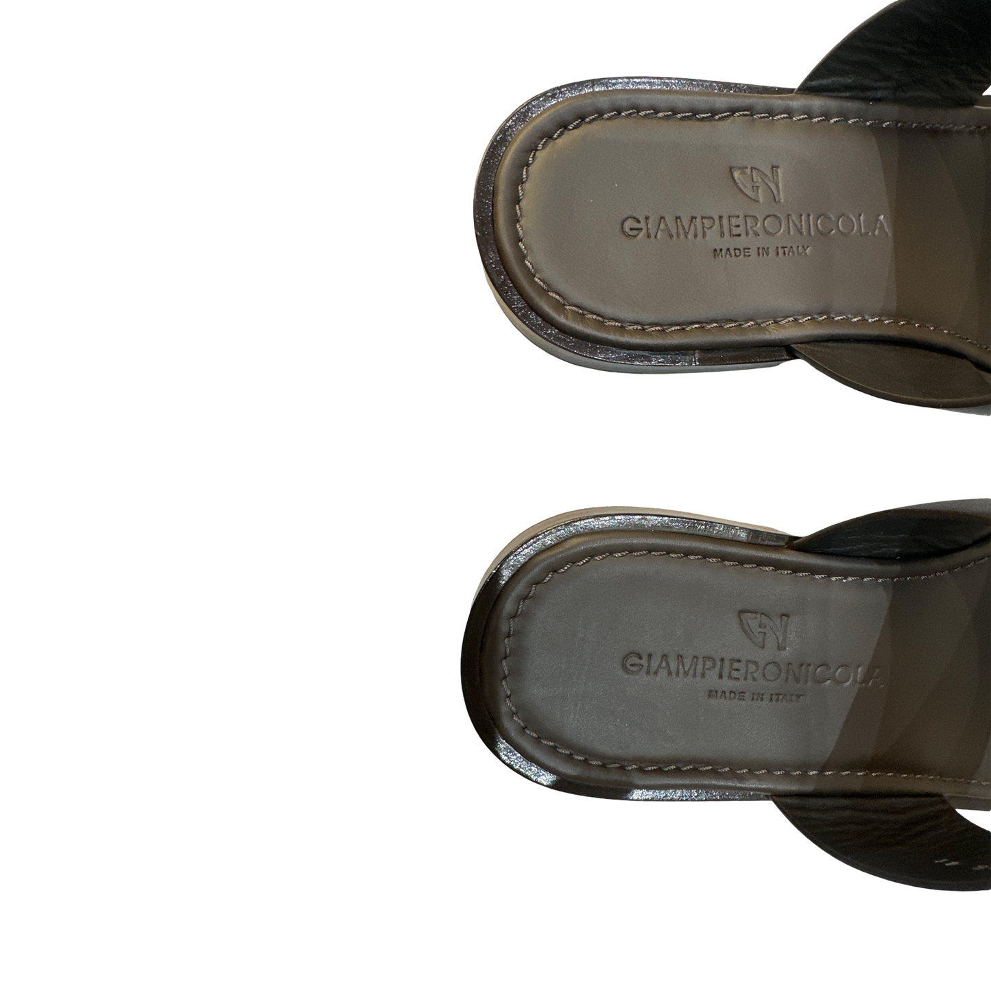 Brown 2 Strap Slip-On Sandals