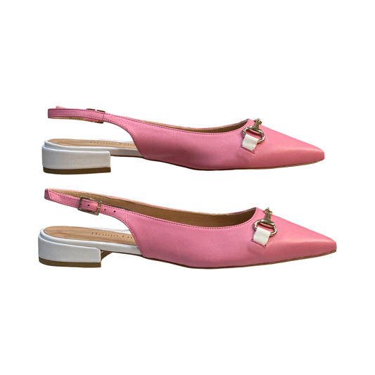 Pink Flat Slingback Leather Sandals for Summer