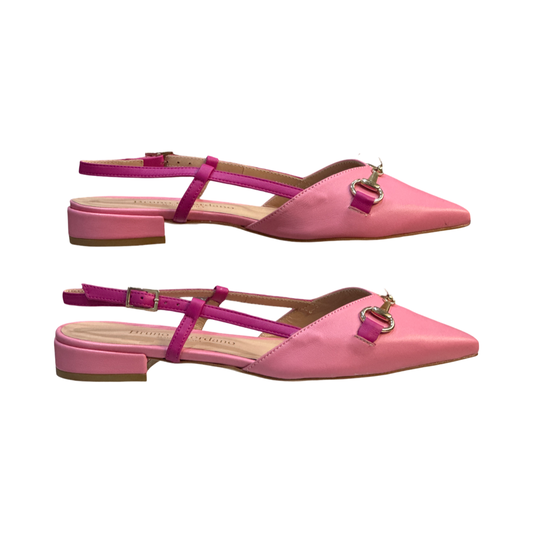 Pink Flat Slingback Leather Sandals for Summer
