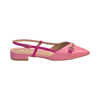 Pink Flat Slingback Leather Sandals for Summer