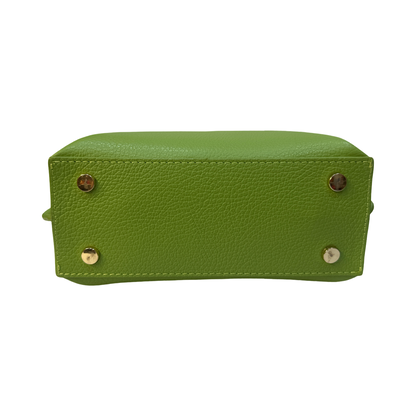 Small Top Handle Pebbled Leather Tote Bag Made in Italy
