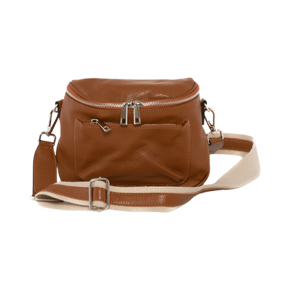 Teefamm Made in Italy Crossbody Leather Tote Bag