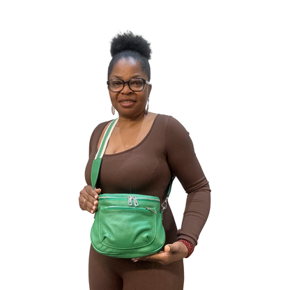 Teefamm Made in Italy Crossbody Leather Tote Bag