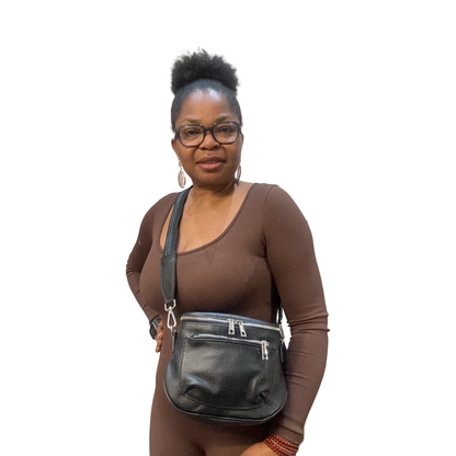 Teefamm Made in Italy Crossbody Leather Tote Bag