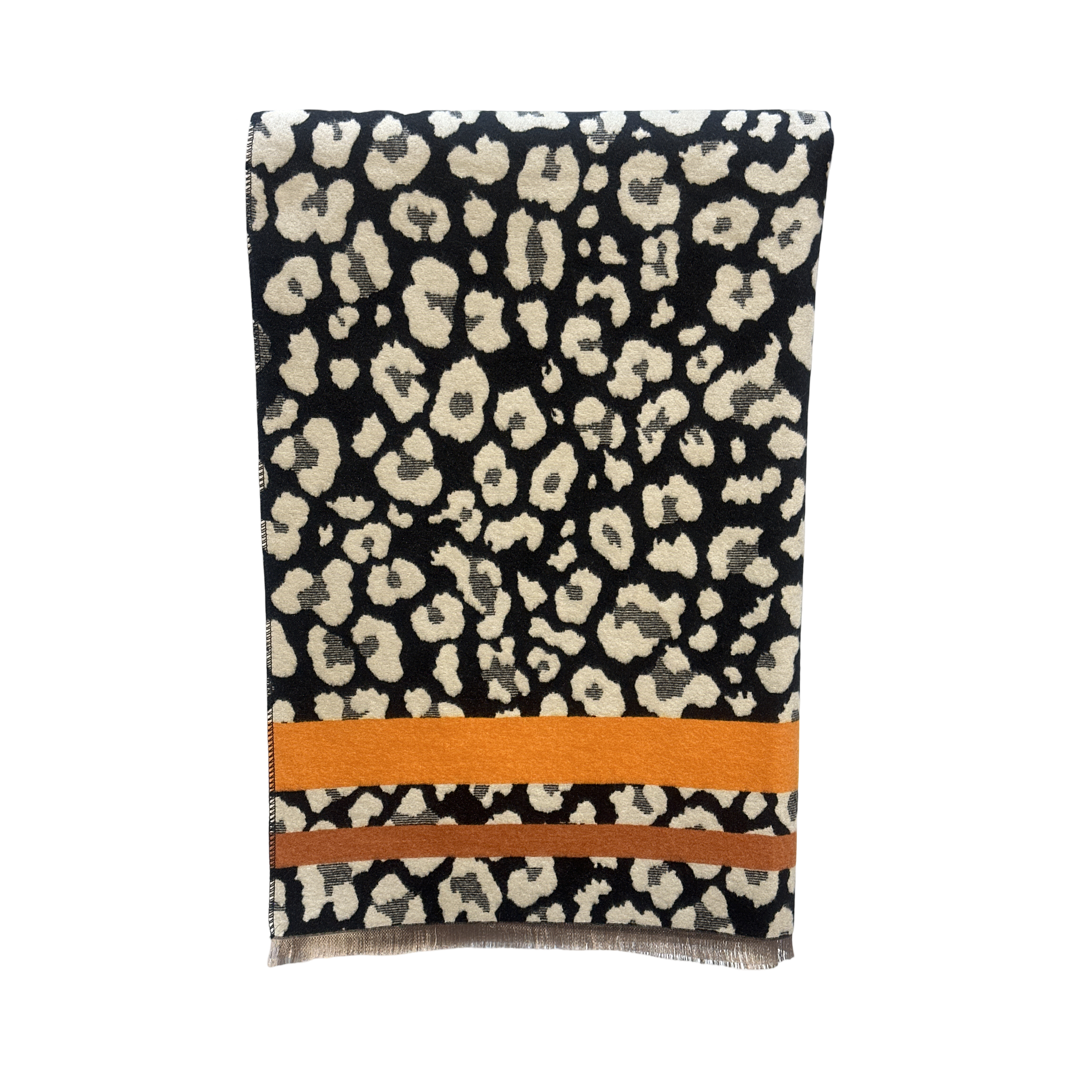 Leopard Print Rectangular Throw Scarf