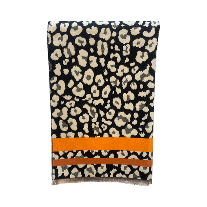 Leopard Print Rectangular Throw Scarf