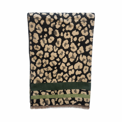 Leopard Print Rectangular Throw Scarf