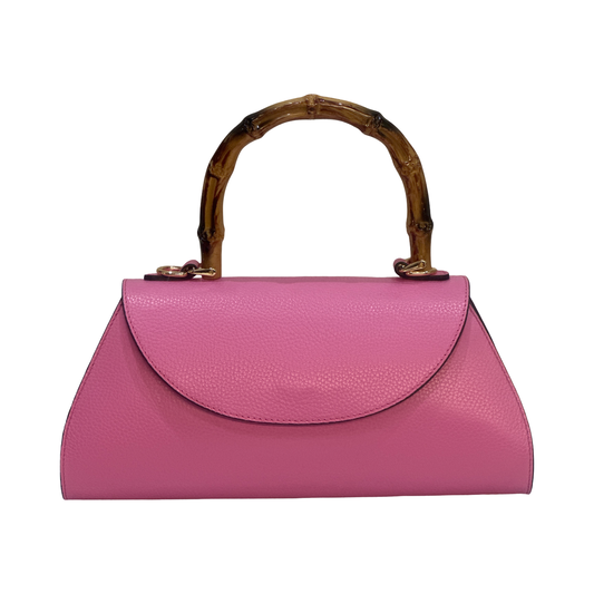 Bamboo Top Handle Medium Leather Tote Bag