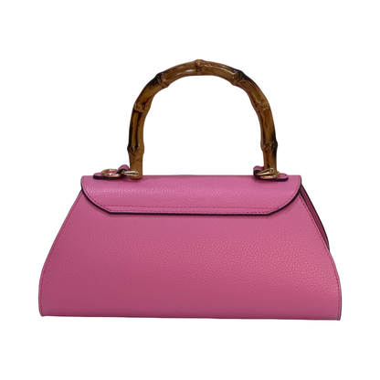 Bamboo Top Handle Medium Leather Tote Bag