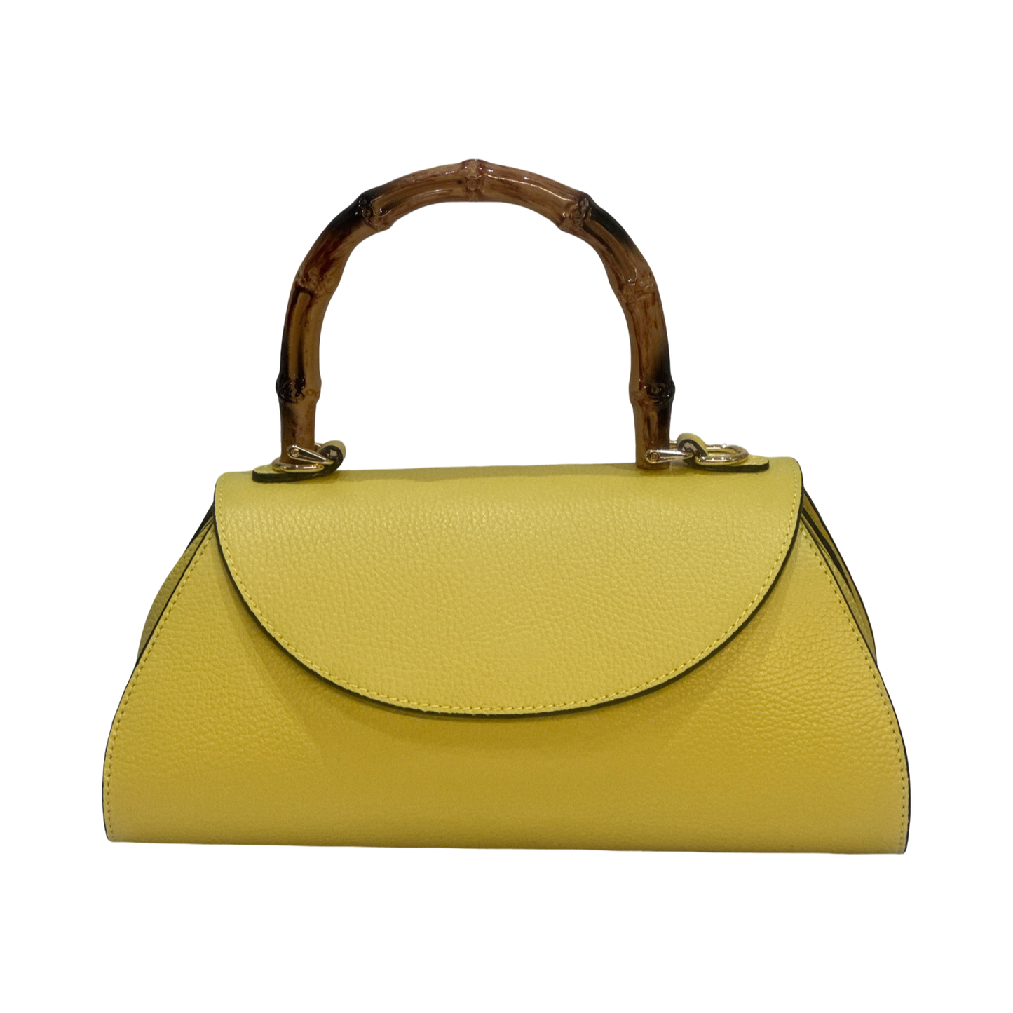 Bamboo Top Handle Medium Leather Tote Bag