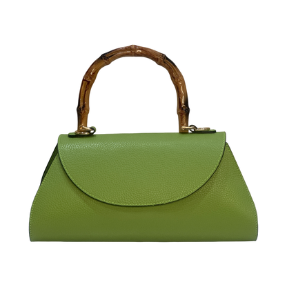Bamboo Top Handle Medium Leather Tote Bag