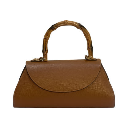Bamboo Top Handle Medium Leather Tote Bag