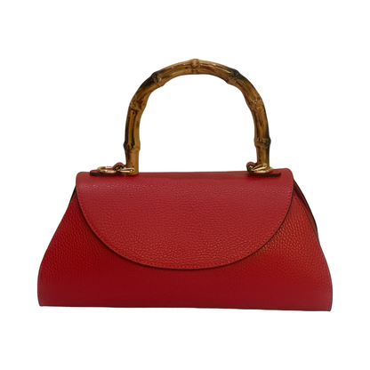 Bamboo Top Handle Medium Leather Tote Bag