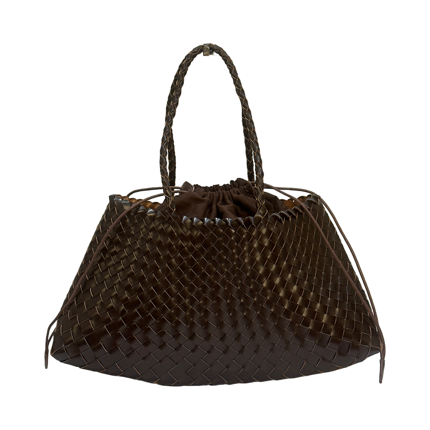 Woven Oversized Leather Shoulder Bag - Shoulder Bag for Women