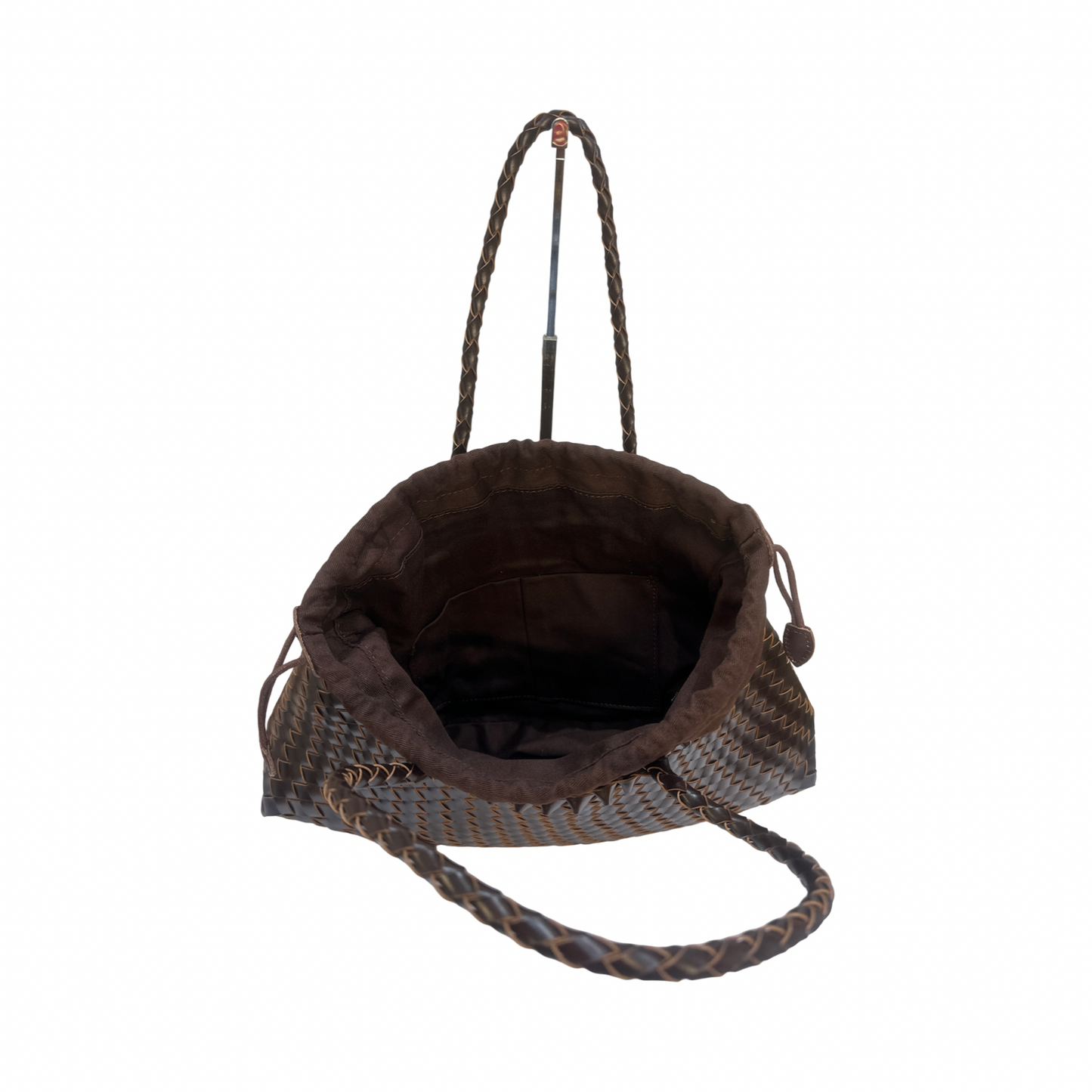 Woven Oversized Leather Shoulder Bag - Shoulder Bag for Women